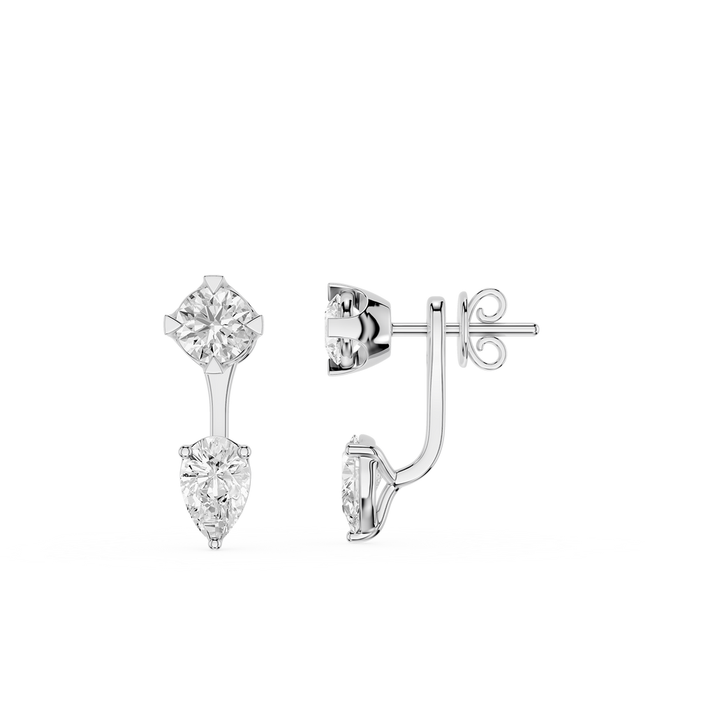 Diamond earrings on a white background