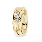 Side View Of Yellow Gold Round Cut Lab Grown Diamond Flush Set Men’s Wedding Band