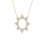 Gold necklace with a star-shaped pendant on a white background