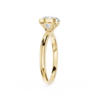 Side View Of Round Cut Lab Grown Diamond Tension Style Engagement Ring