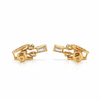 14K Gold Multi Shape Lab Created Diamond Cluster Stud Earrings