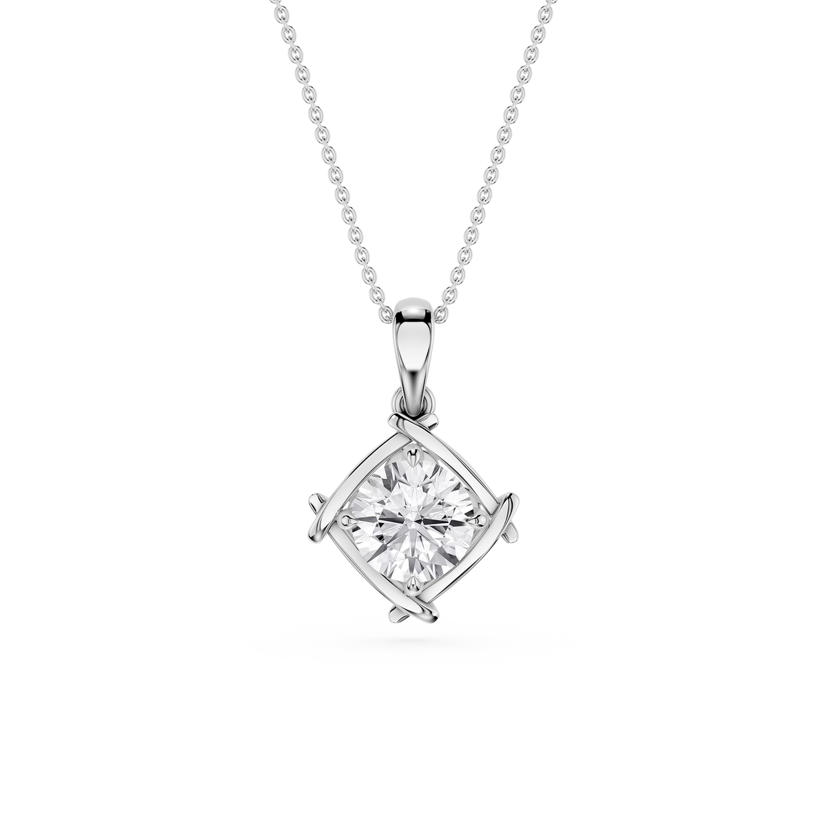 Diamond pendant on a white background