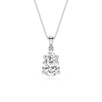 Front View Of Yellow Gold 2 Ct Pear Shape Lab Grown Diamond Pendant in 4 Prong Setting