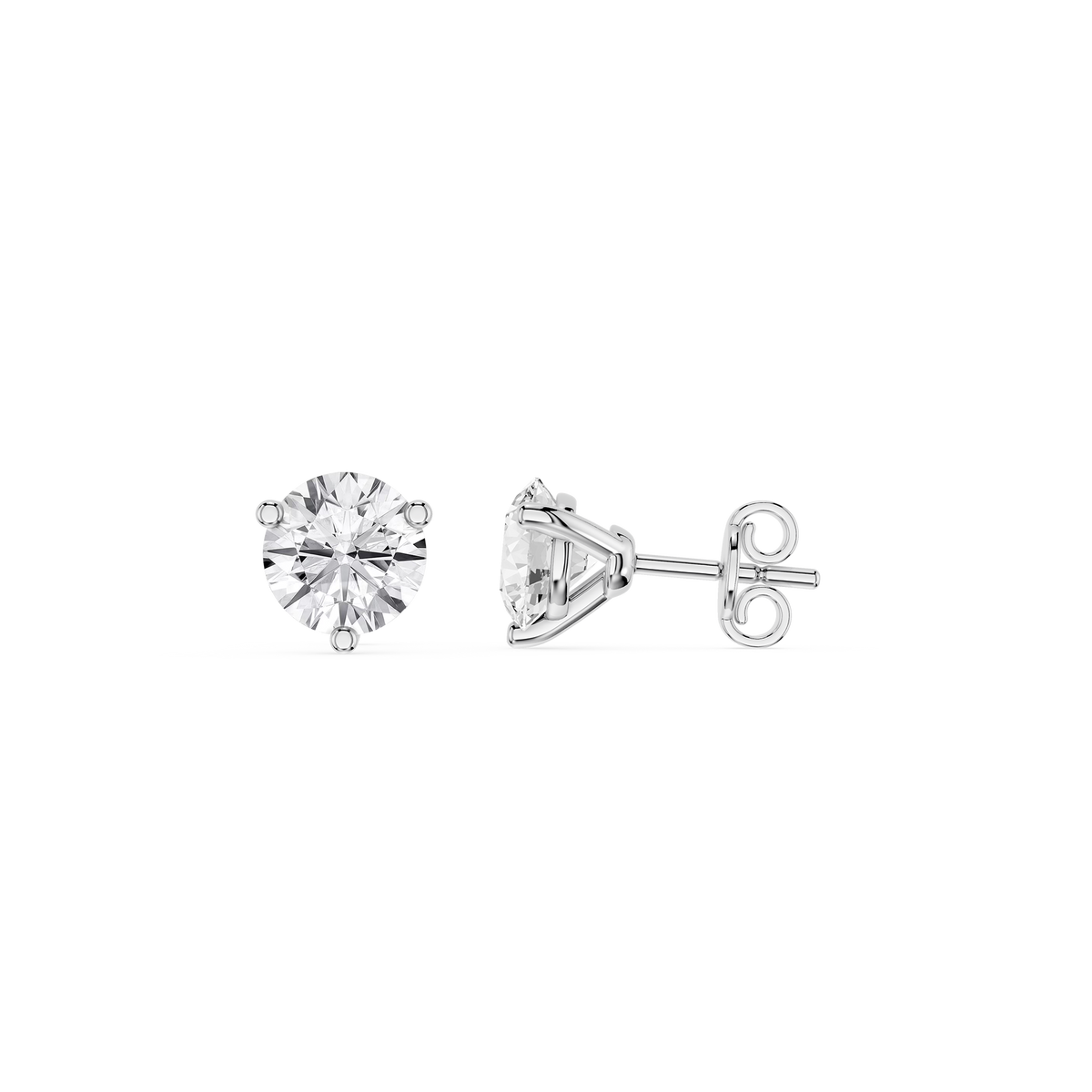 1. White Gold Round Brilliant Lab Diamond Stud Earrings for Everyday Wear