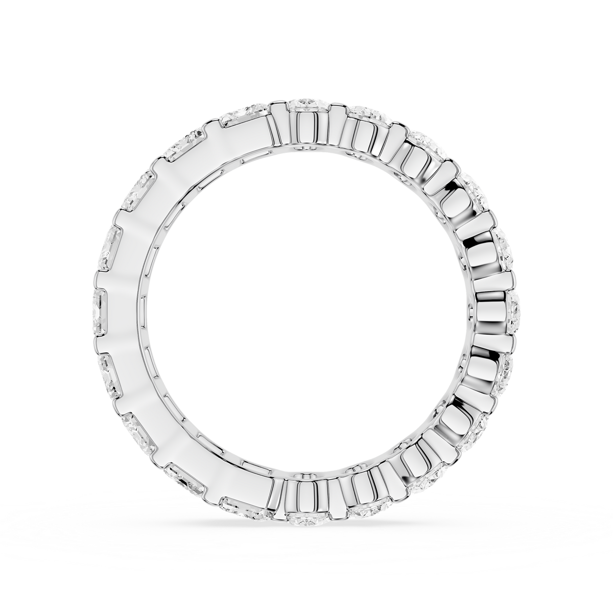 Back View Of 4.4 CT Emerald and Oval Cut Lab Grown Diamond Eternity Band