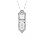 Diamond pendant necklace on a white background