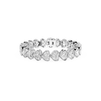 Heart Diamond Tennis Bracelet for Women in White Gold Front Angle