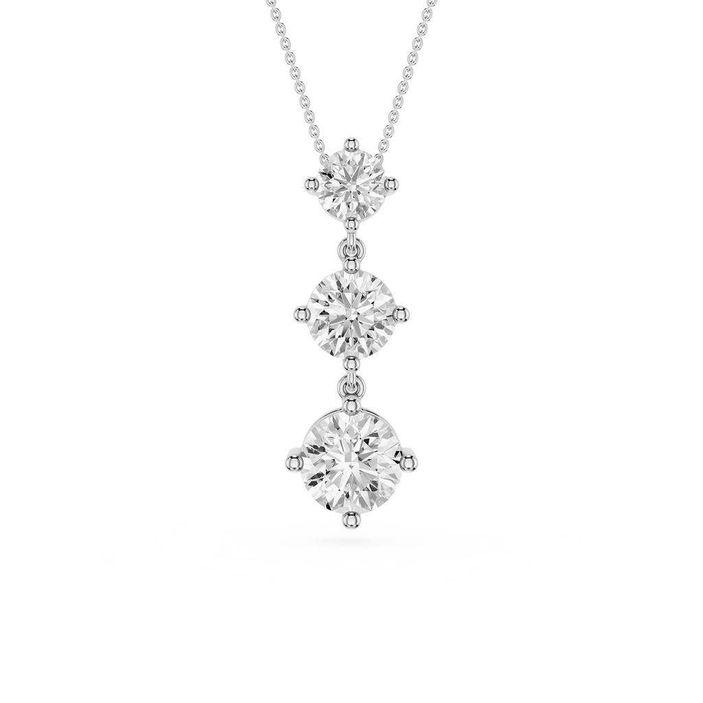 Three-tier diamond pendant on a white background