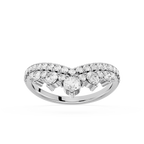 Diamond ring with multiple stones on a white background