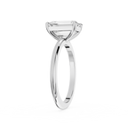Diamond ring with a clear gemstone on a white background