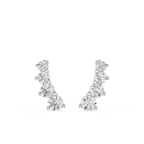 Pair of diamond earrings on a white background