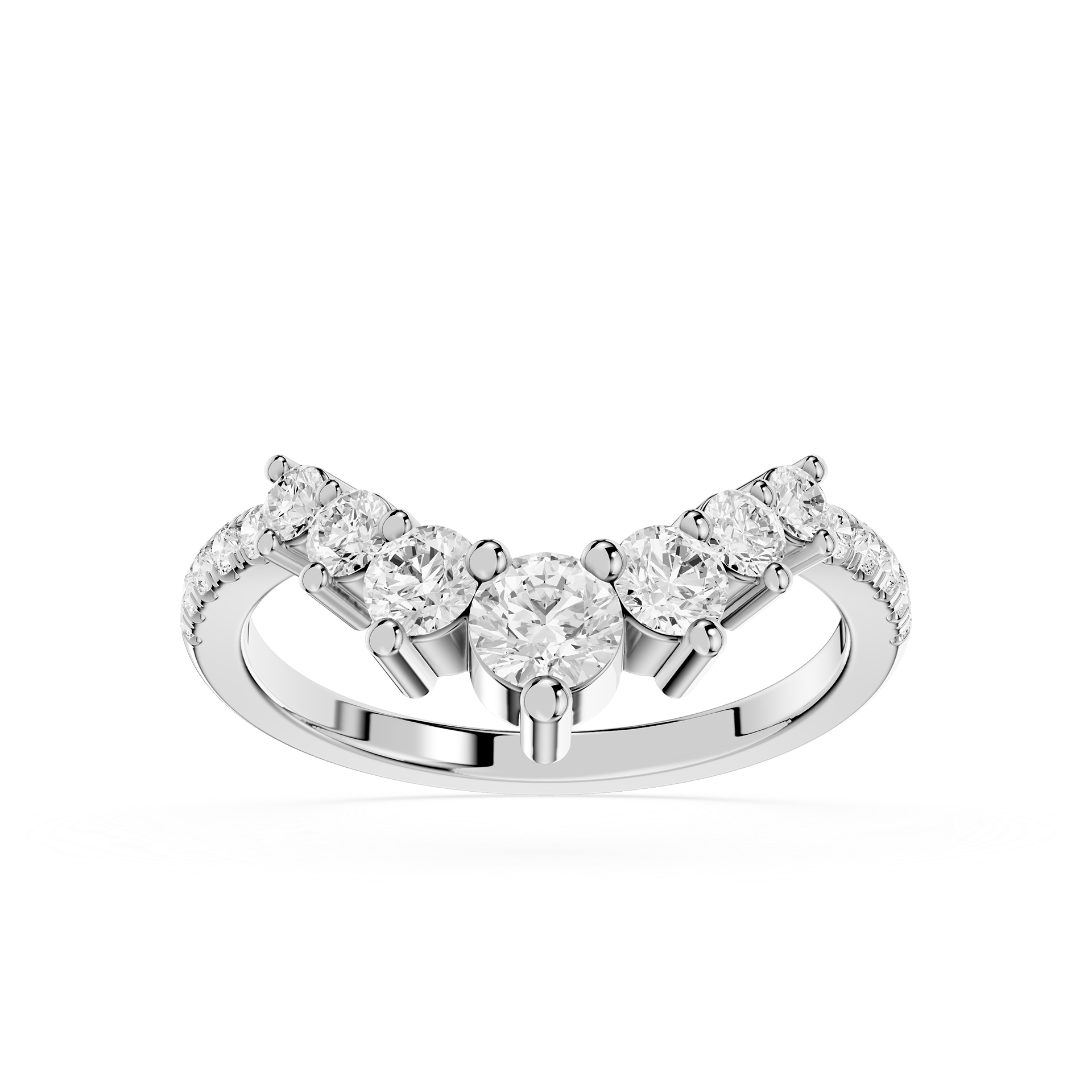 Diamond ring with a white background