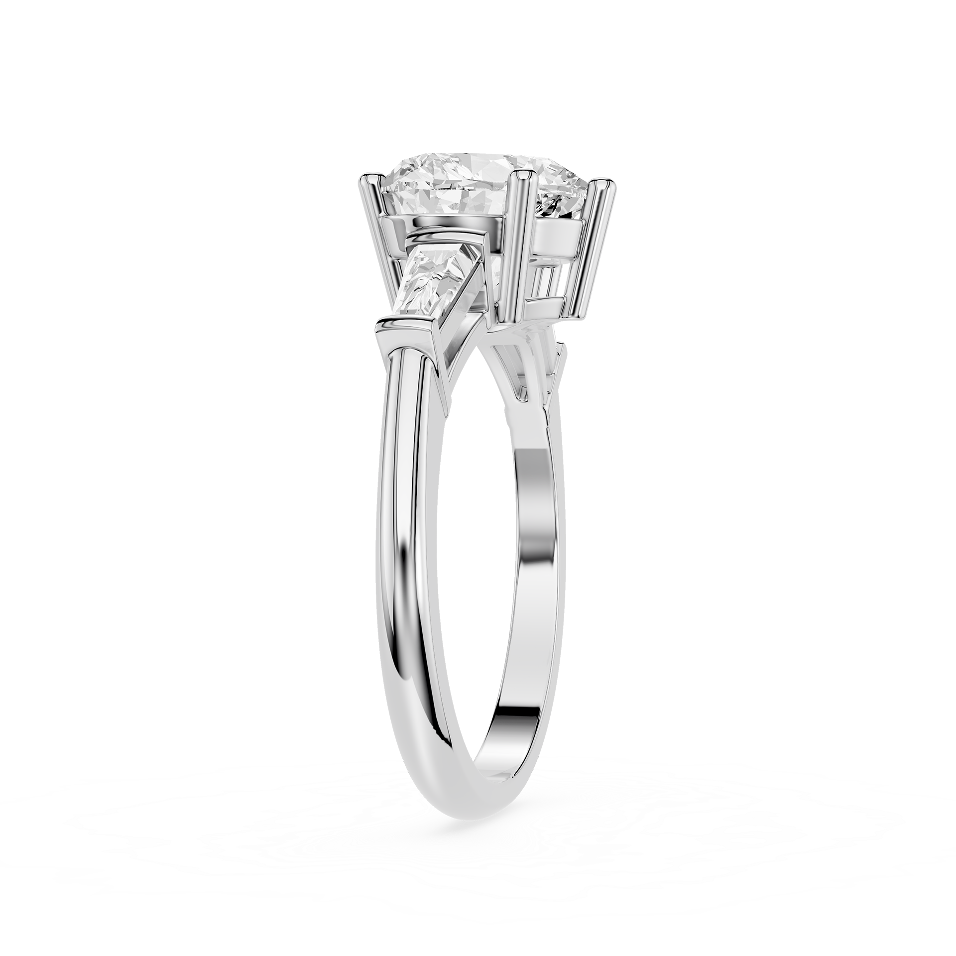 Diamond ring with a white background