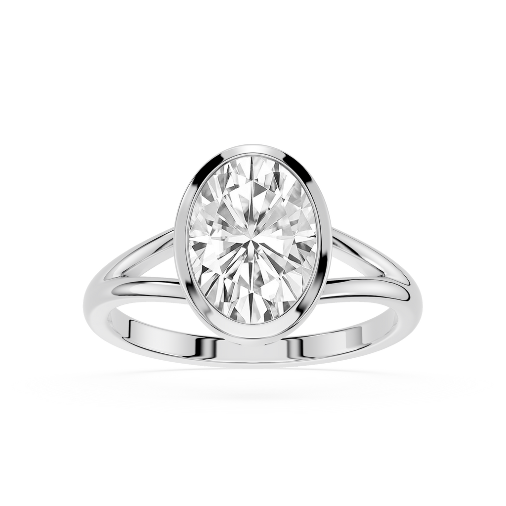 Diamond ring on a white background
