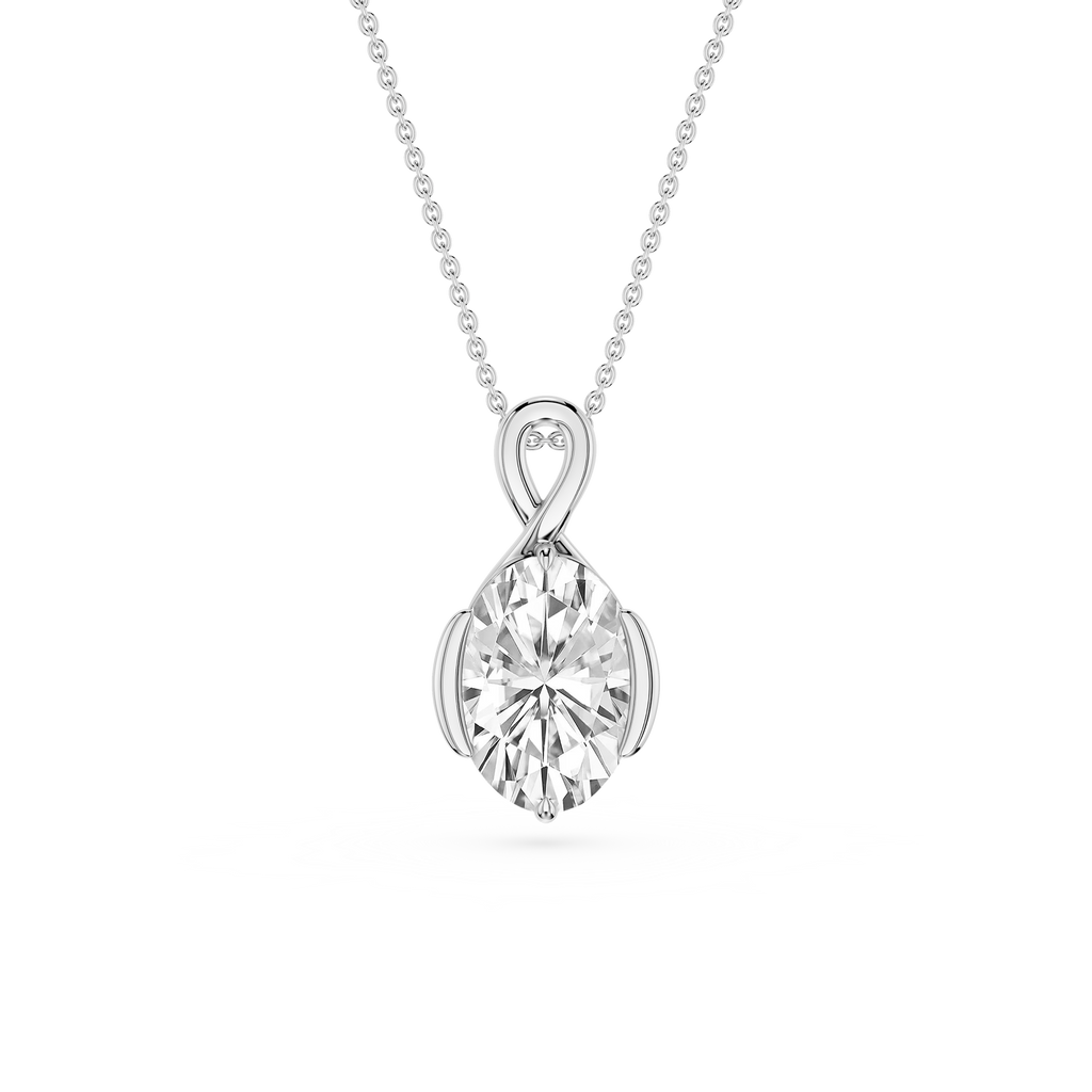 Diamond necklace with a white background