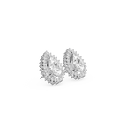 Pair of diamond earrings on a white background