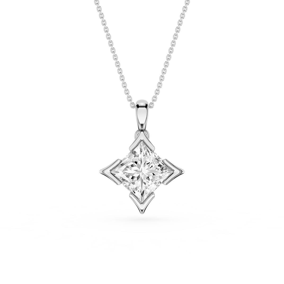 Diamond pendant on a white background