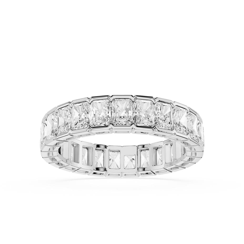 Radiant Cut Lab Grown Diamond Full Eternity Band in White Background