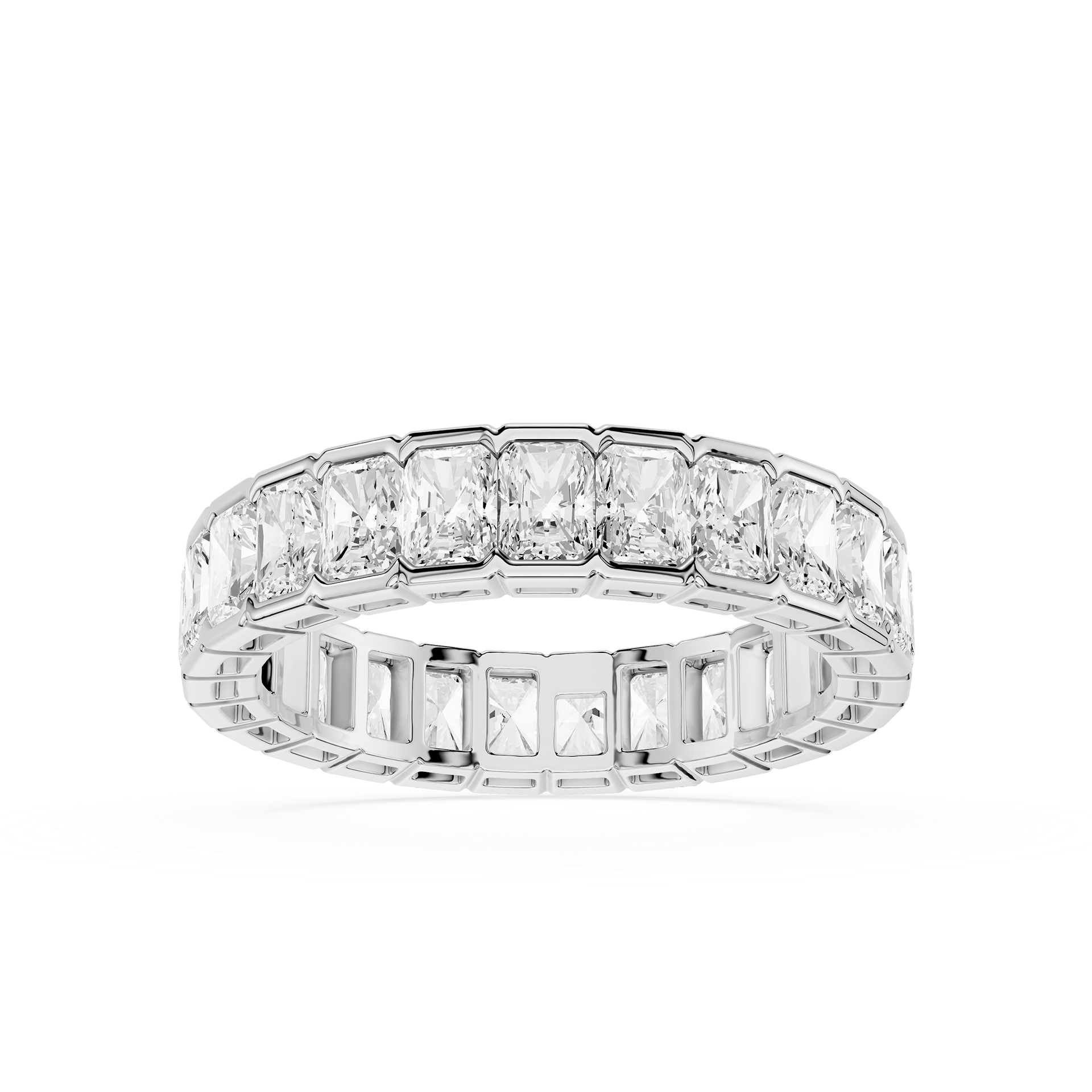 Radiant Cut Lab Grown Diamond Full Eternity Band in White Background