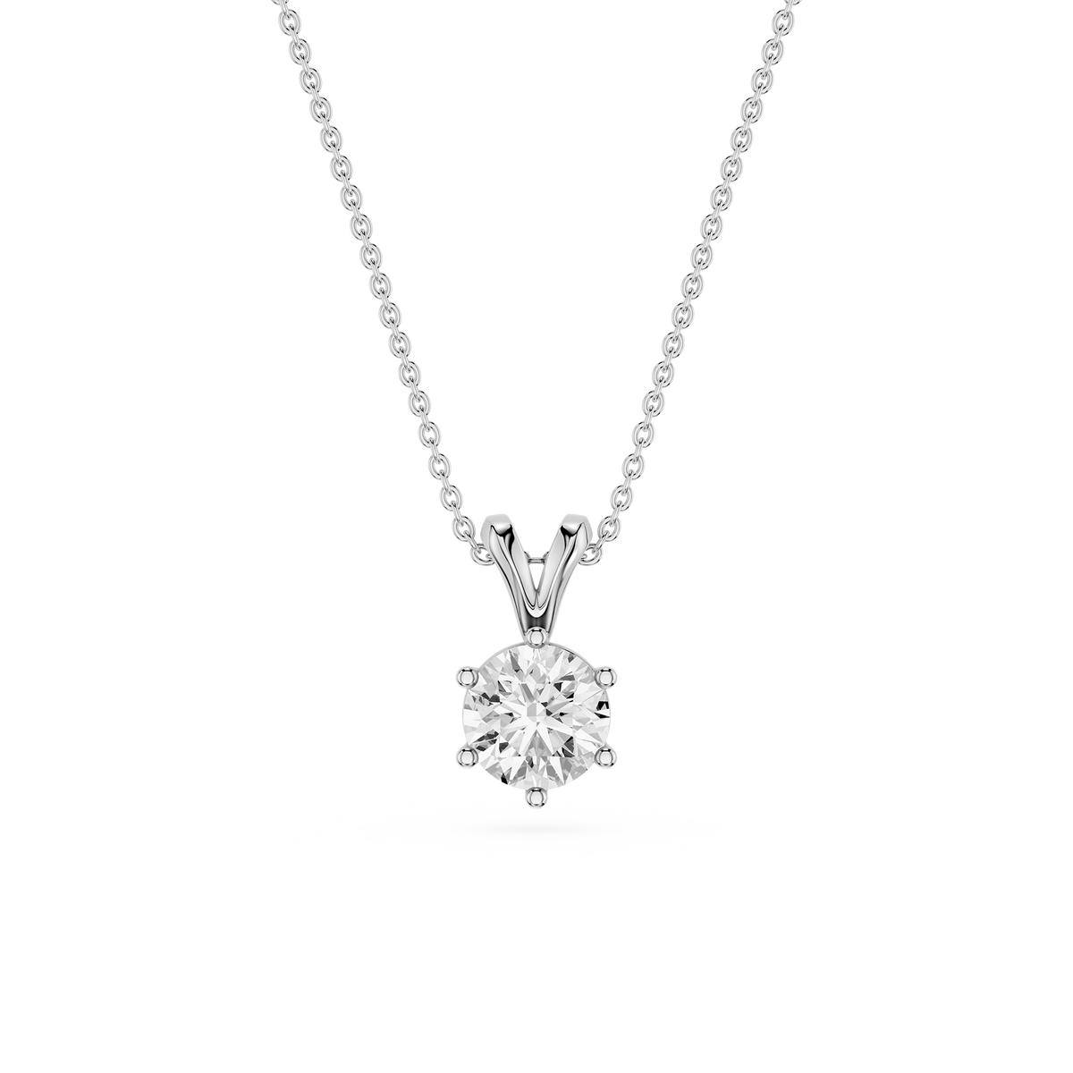 Diamond necklace on a white background