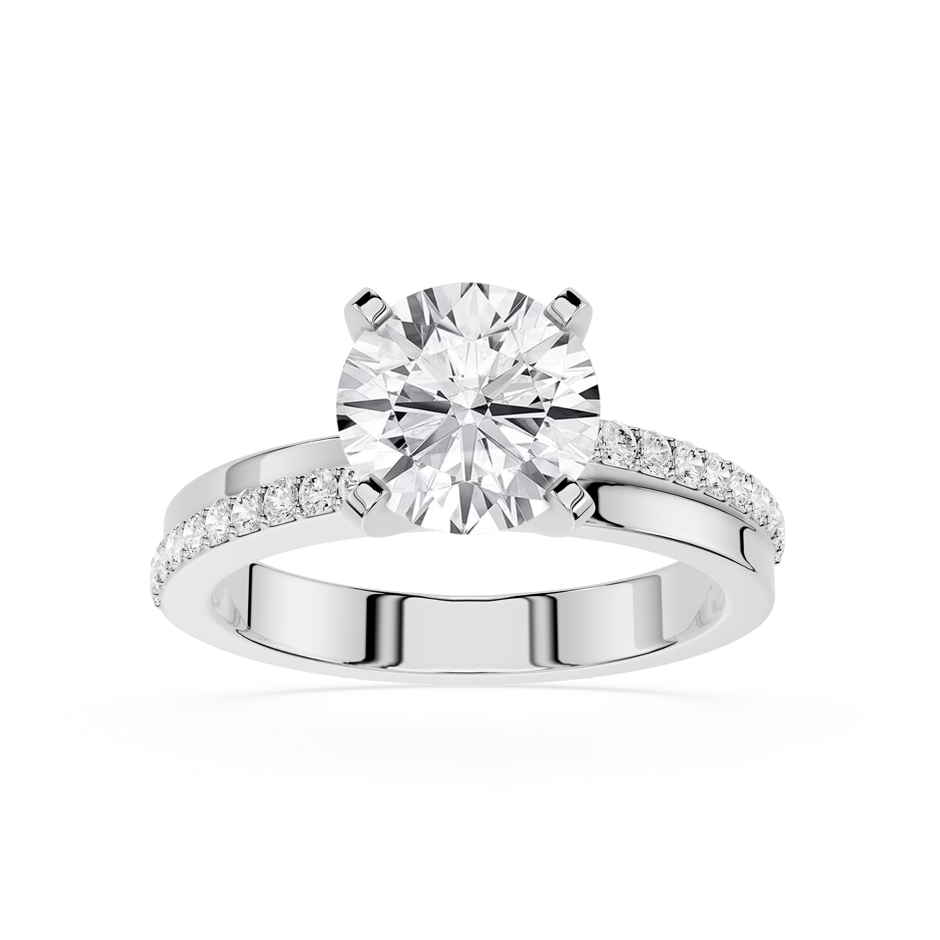Diamond ring with a white background