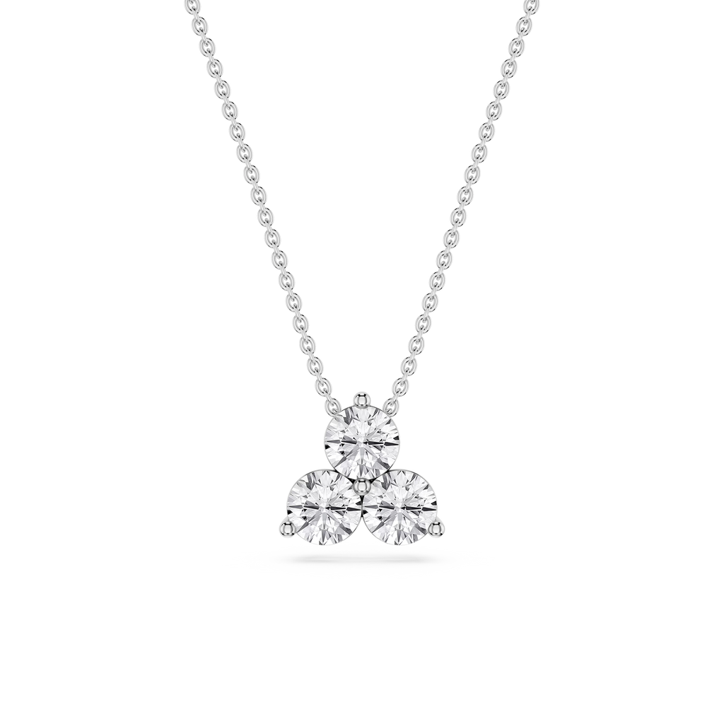 Diamond necklace on a white background