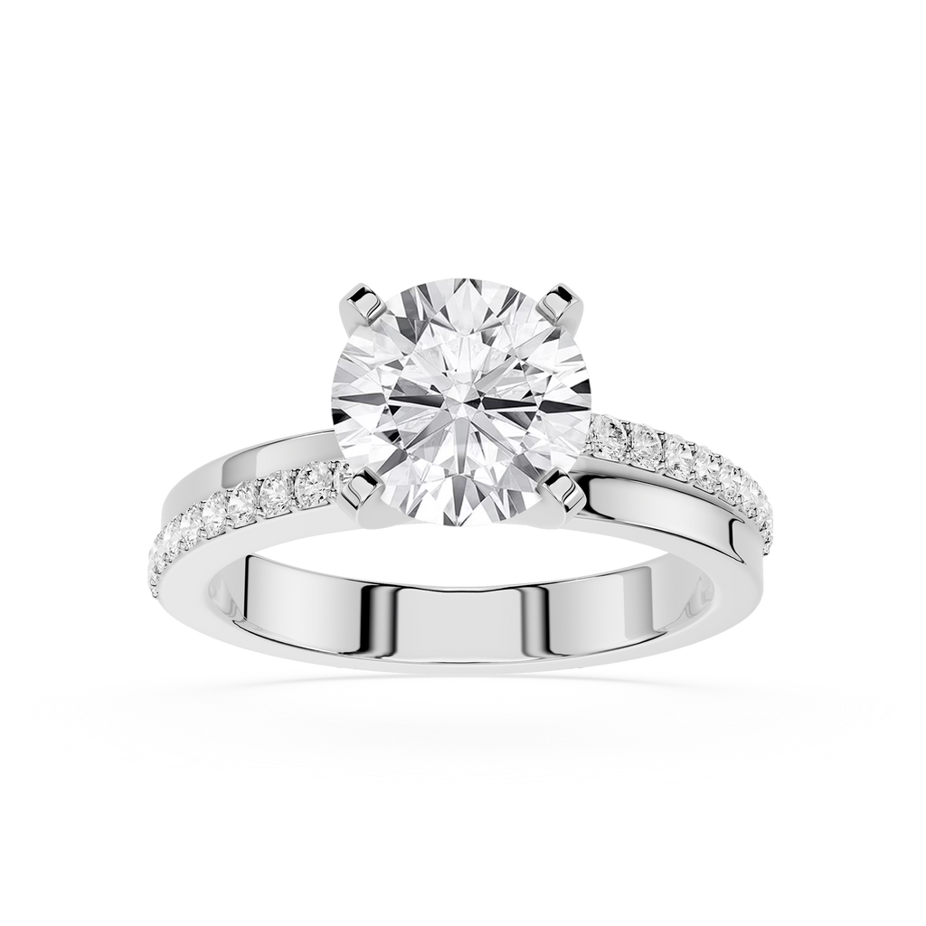 Diamond ring with a white background