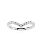 Silver ring with small diamonds on a white background