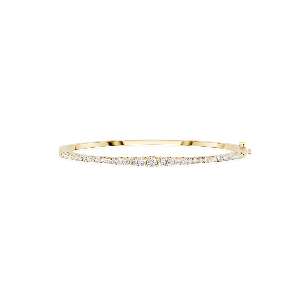 Gold bracelet with small diamonds on a white background