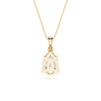 Back View Of 2 Ct Pear Shape Lab Grown Diamond Pendant in 4 Prong Setting