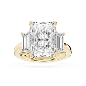 9 carat Radiant Lab Grown Diamond Three Stone Engagement Ring