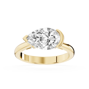 East West Pear Lab Grown Diamond Side Stone Engagement Ring
