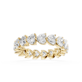 Gold and diamond ring on a white background