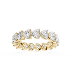 Gold and diamond ring on a white background