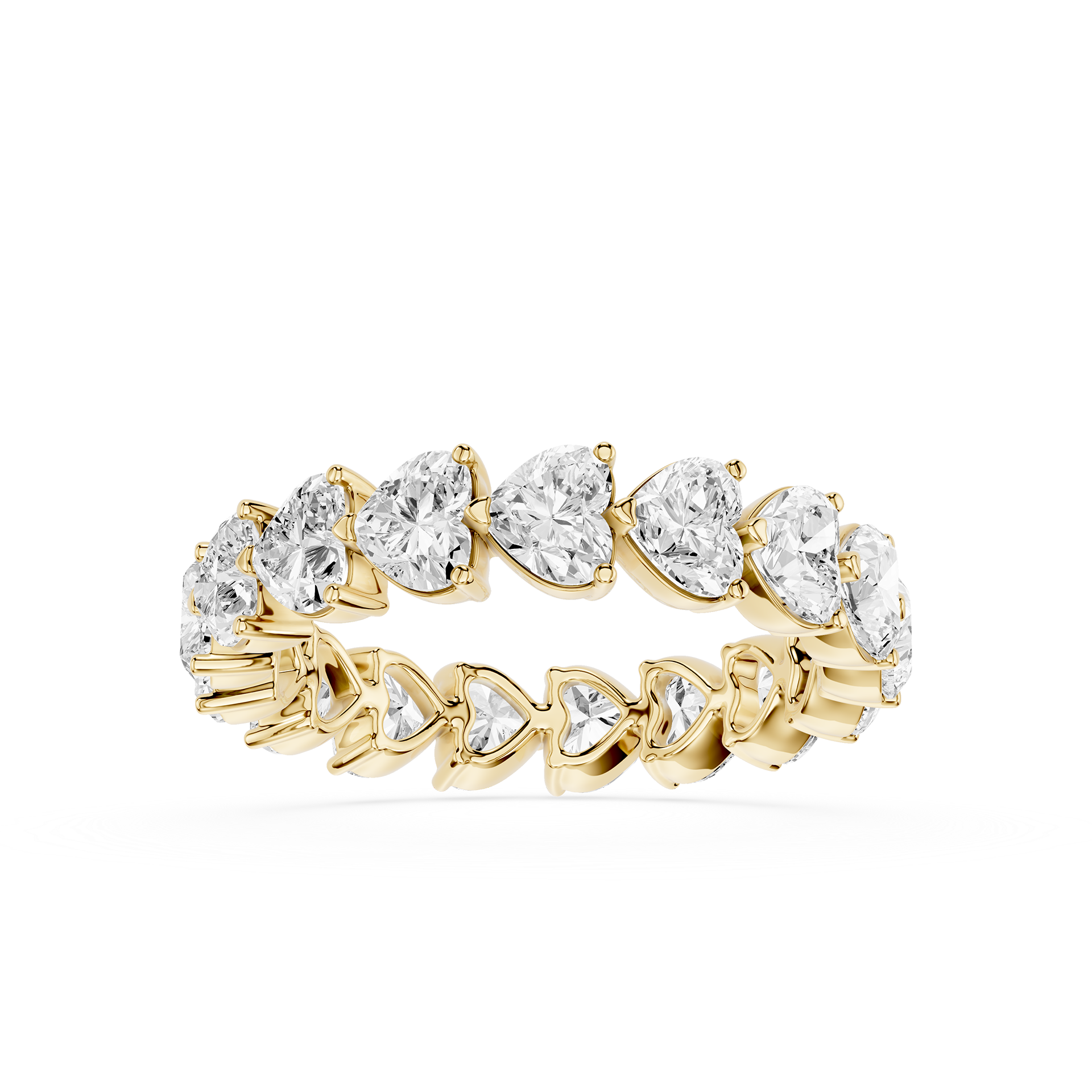 Gold and diamond ring on a white background