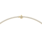 Round Cut Lab Grown Diamond Tennis Necklace Clasp Detail in Yellow Gold