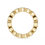 A gold-plated segmented ring with a textured, fluted outer edge, shown on a clean white background.