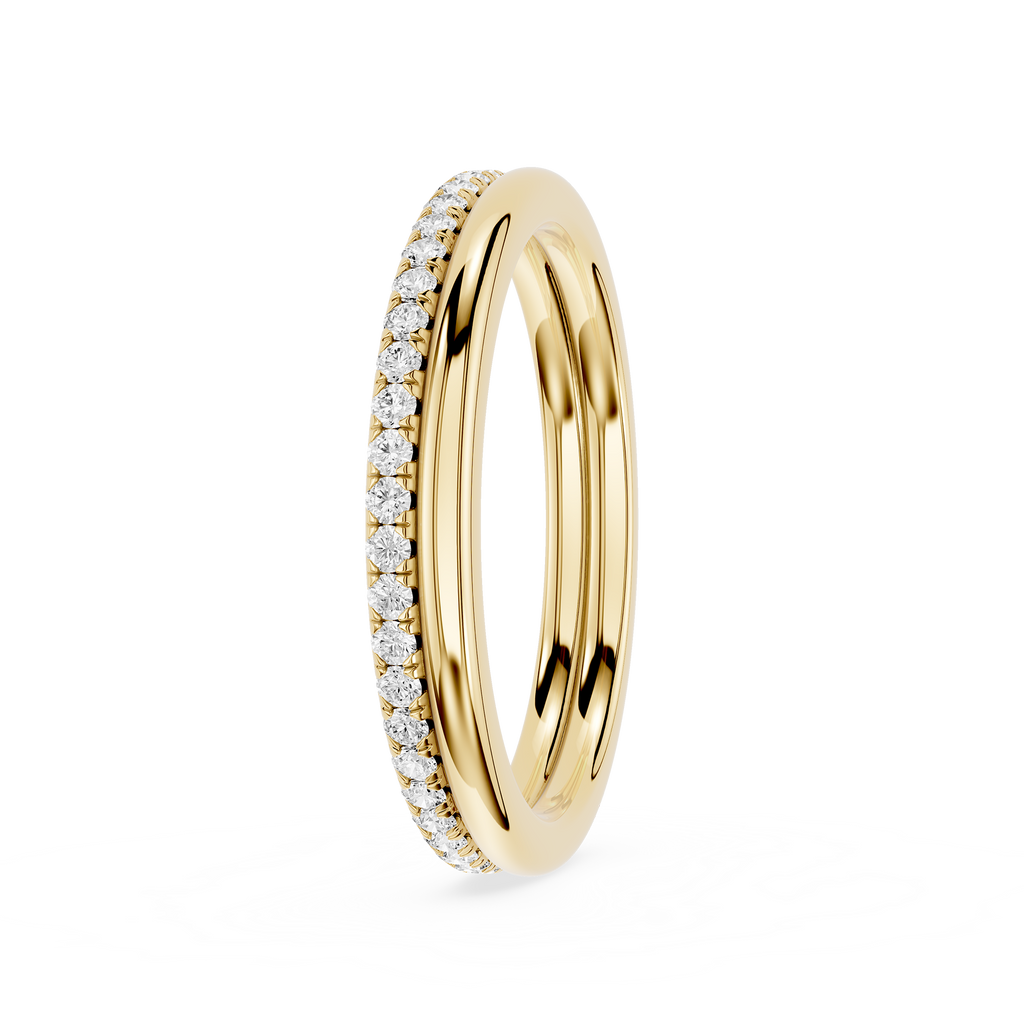White Background in Round Cut Lab Grown Diamond Half Eternity Ring