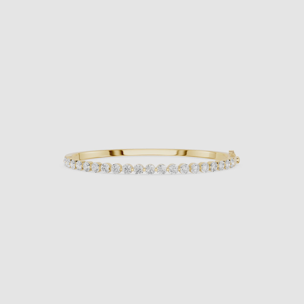 Lab Grown Oval Diamond Half Tennis Bangle Bracelet