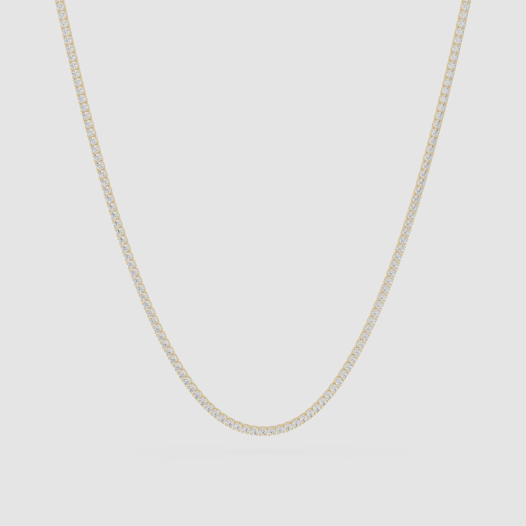 Classic Round Cut Lab Grown Diamond Tennis Necklace