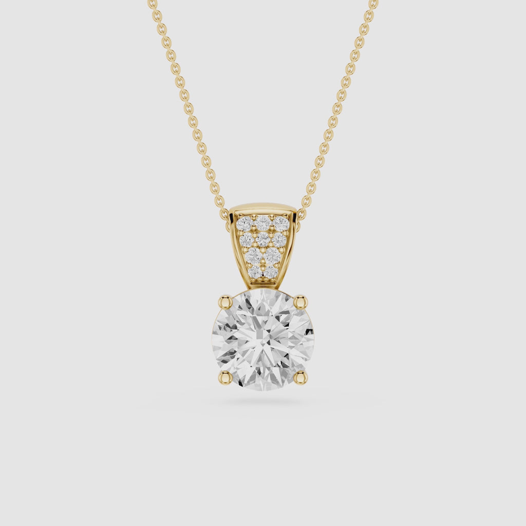 Round Solitaire Lab Grown Diamond Pendant