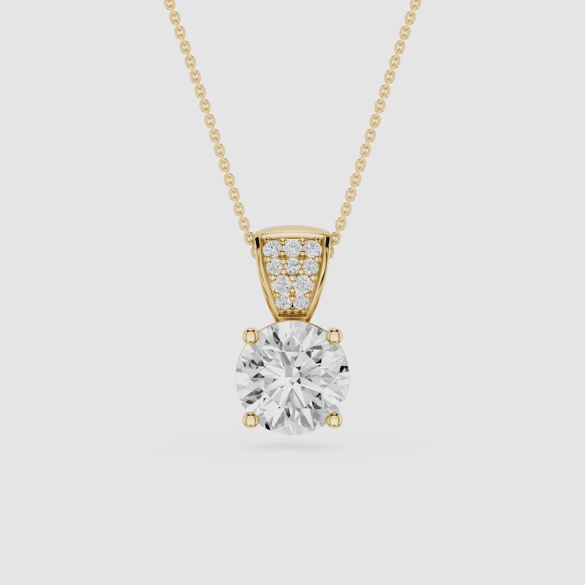 Round Solitaire Lab Grown Diamond Pendant