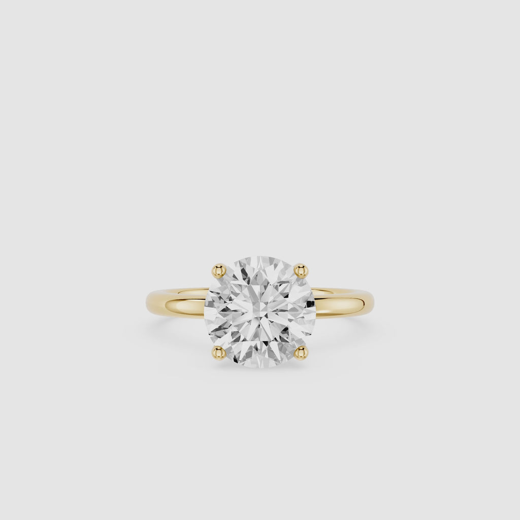 Round Solitaire Lab Grown Diamond Engagement Ring
