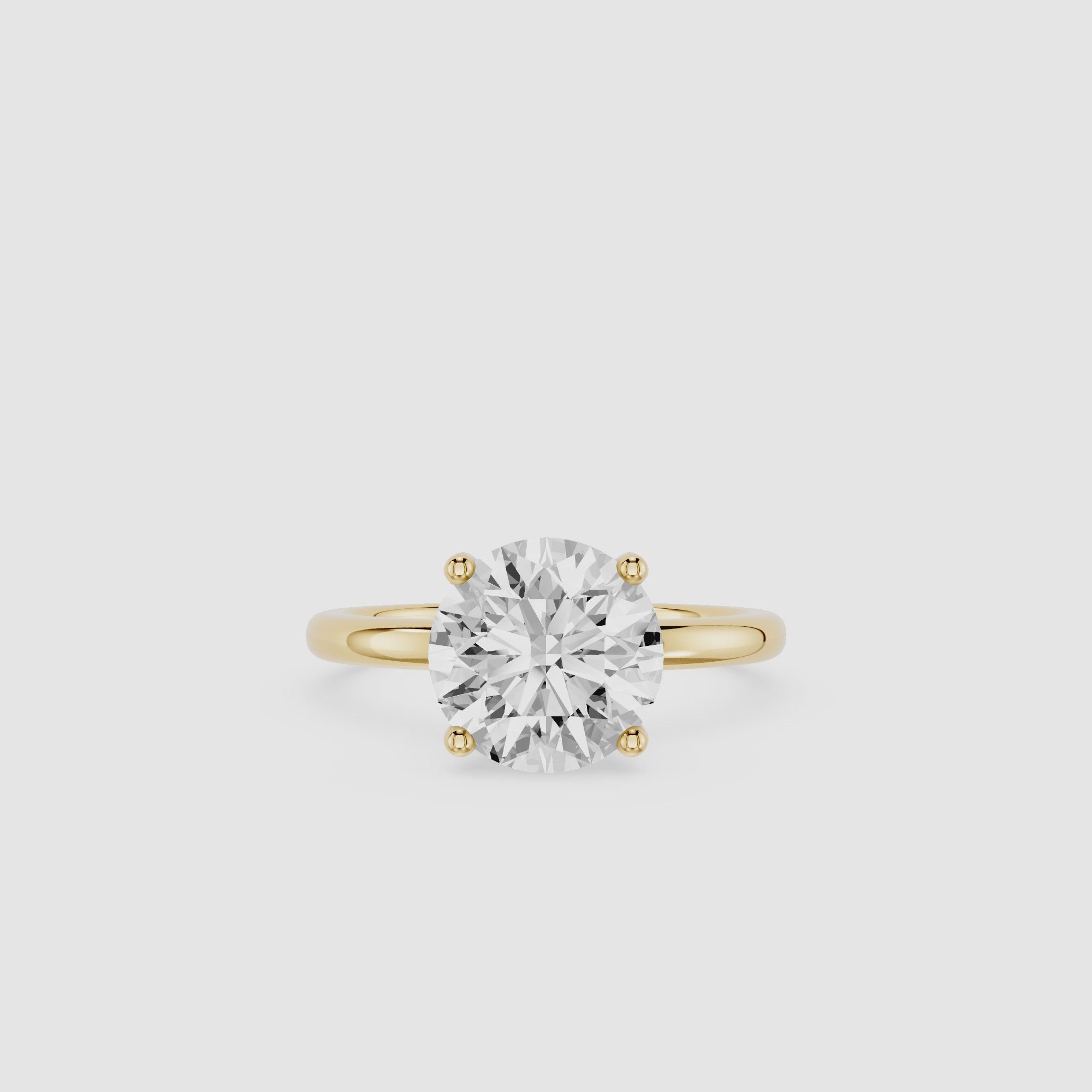 Round Solitaire Lab Grown Diamond Engagement Ring