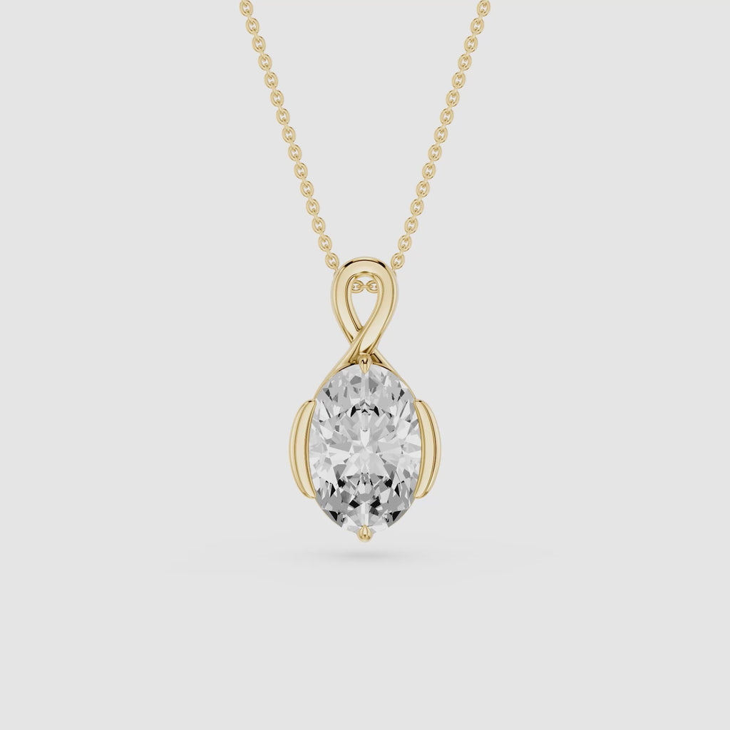 Oval Cut Lab Grown Diamond Infinity Pendant