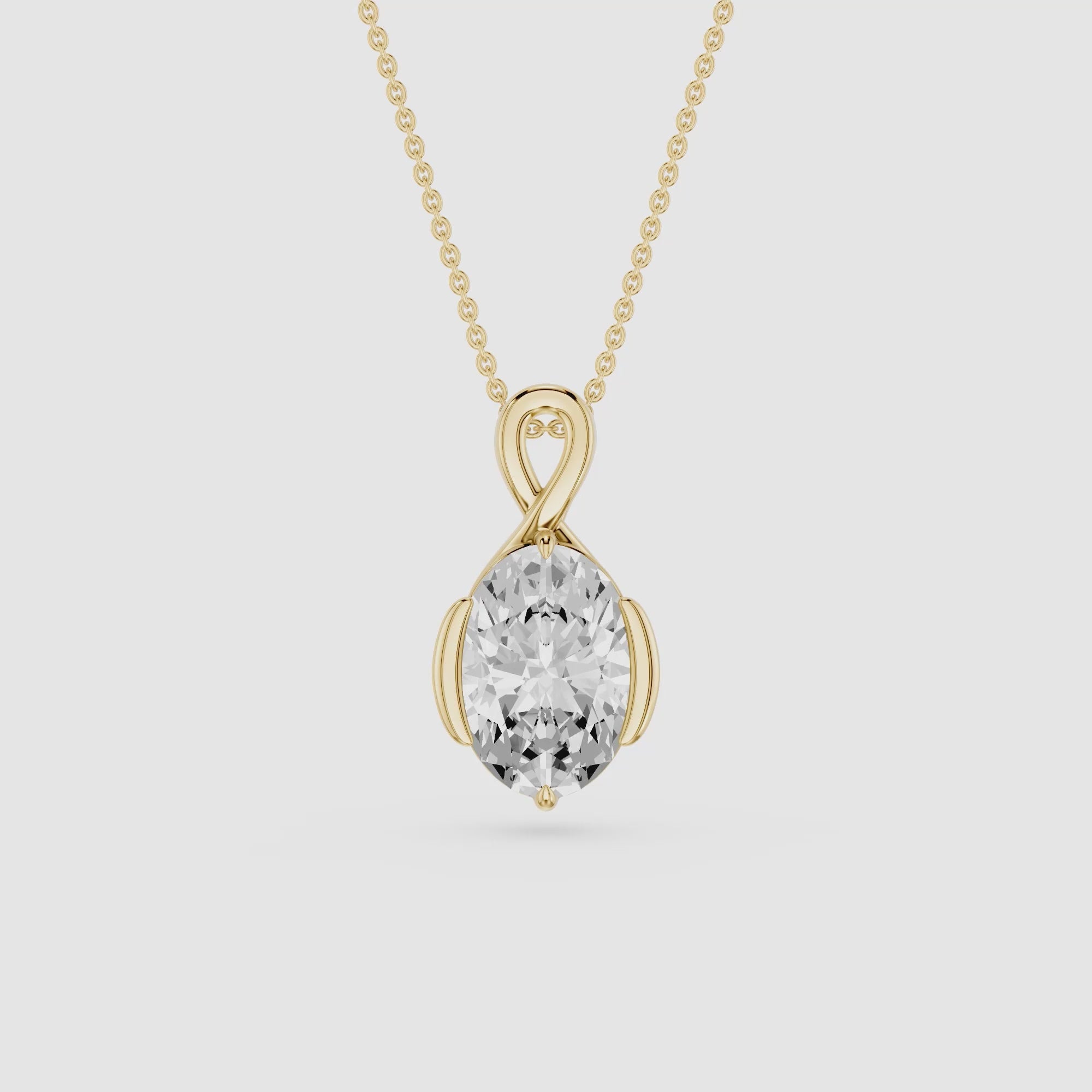 Oval Cut Lab Grown Diamond Infinity Pendant
