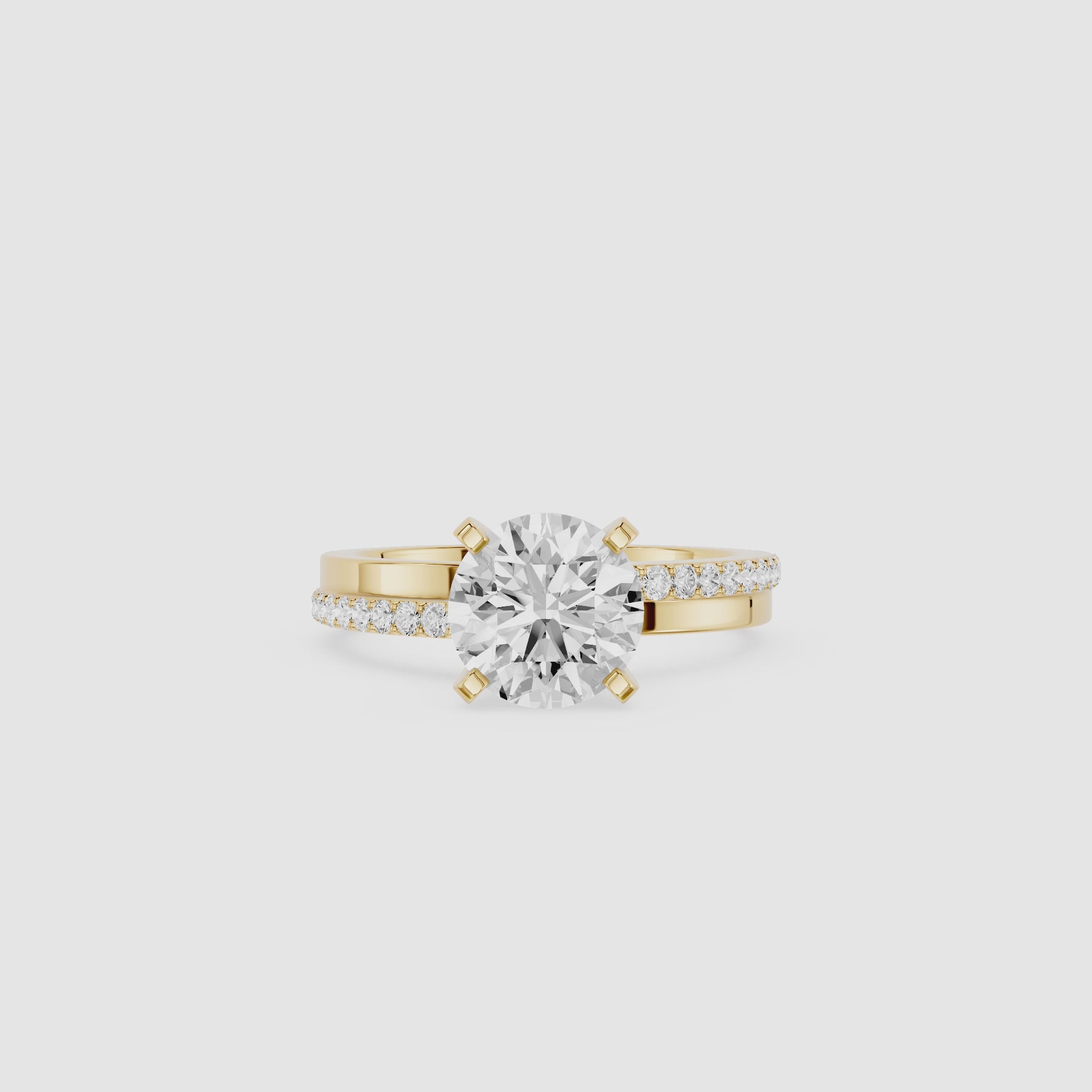 Round Cut Lab Grown Diamond Solitaire Engagement Ring