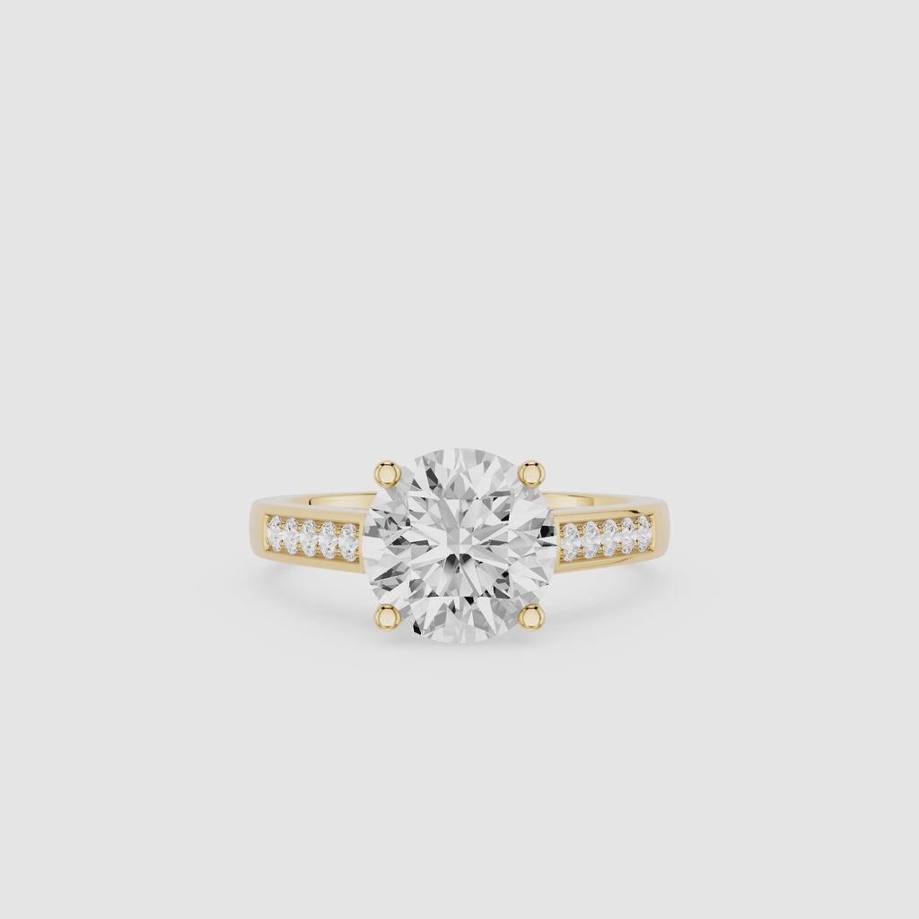 Round Cut Lab Grown Diamond Split Shank Engagement Ring