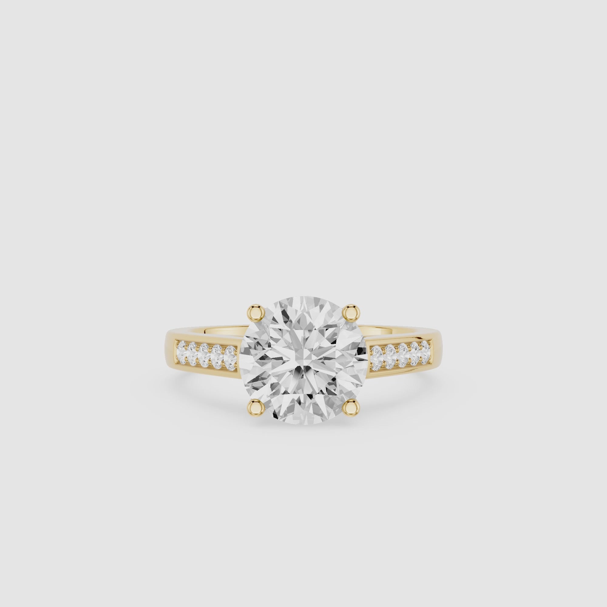 Round Cut Lab Grown Diamond Split Shank Engagement Ring