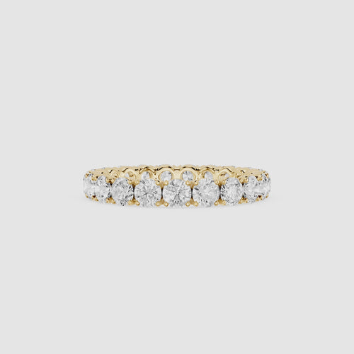 2 CT Round Cut Lab Diamond Scalloped Eternity Wedding Band
